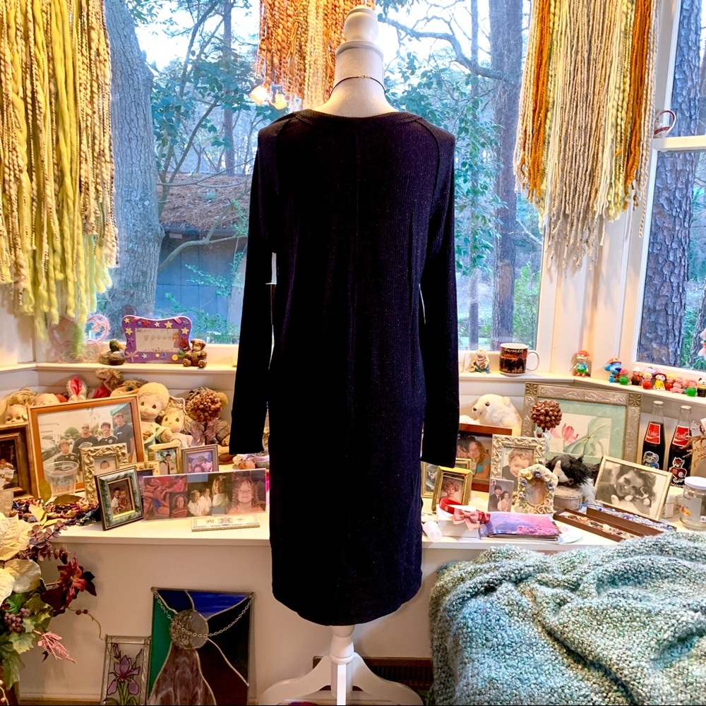 Free People Sparkly Cardigan Duster in Navy - Picture 5 of 8
